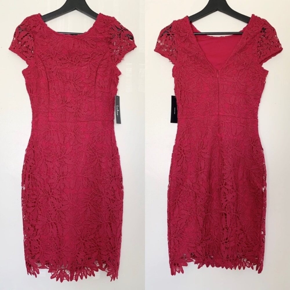 NWT Lulus Magenta Lace Bodycon Dress